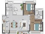 岭南珠实开建公园海_2室2厅2卫 建面79平米