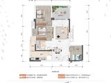 华盛城市花园二期_3室2厅1卫 建面75平米